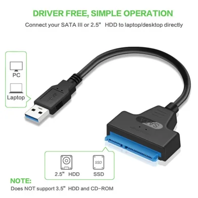 Câble adaptateur SATA vers USB 3.0 pour disque 6,4 cm – image 3