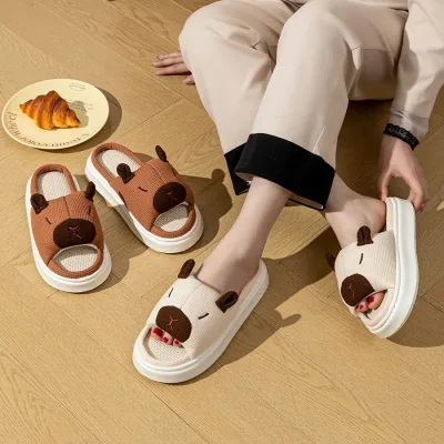 Chaussons enfant imprimé animaux, semelle souple – image 2