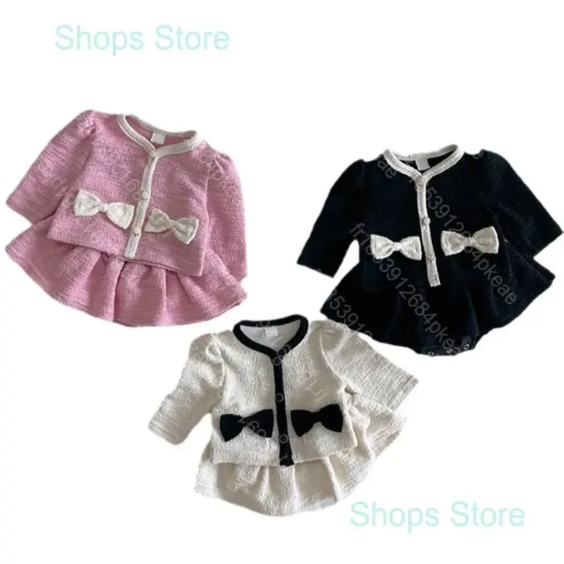 Ensemble deux pièces pour bébé fille en coton peigné