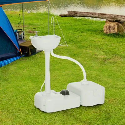 Évier de camping portable gris clair à réservoirs – image 2