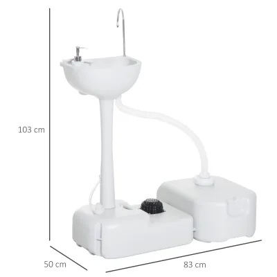 Évier de camping portable gris clair à réservoirs – image 3