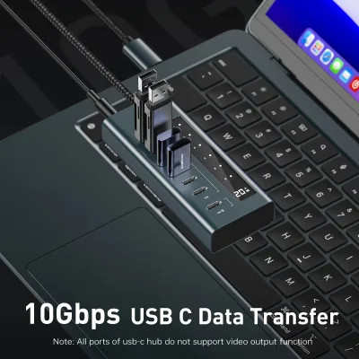 Hub USB-C 7 ports en aluminium, 10 Gbps – image 3