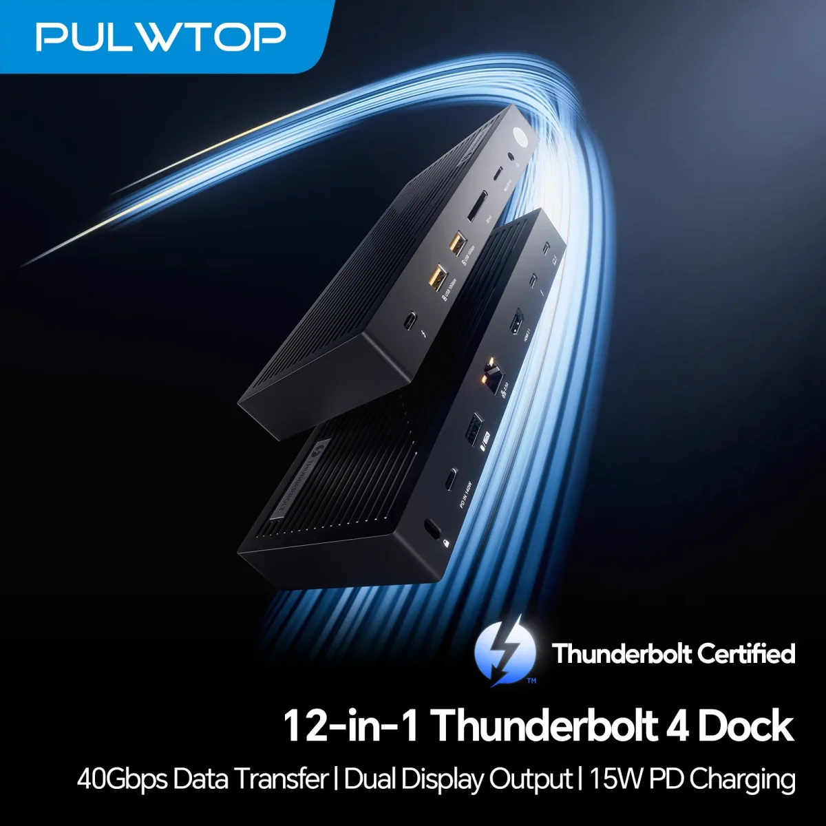 Station d'accueil Thunderbolt 4 en aluminium, 12 ports