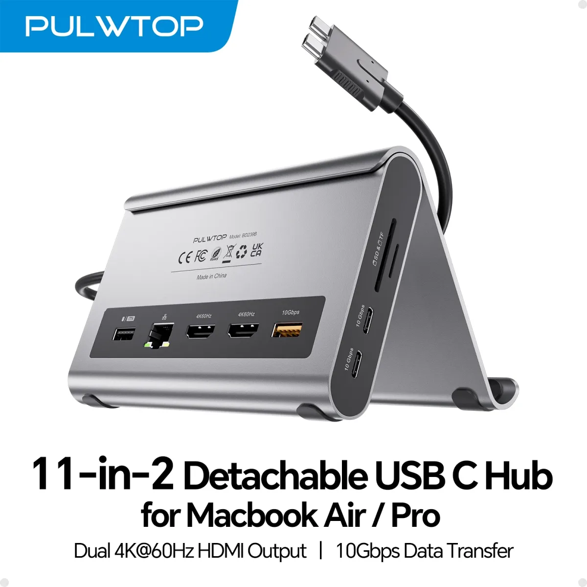 Station d'accueil USB-C 11 ports, aluminium