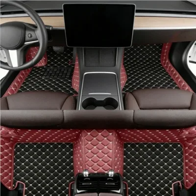 Tapis de sol de voiture sur mesure en cuir artificiel