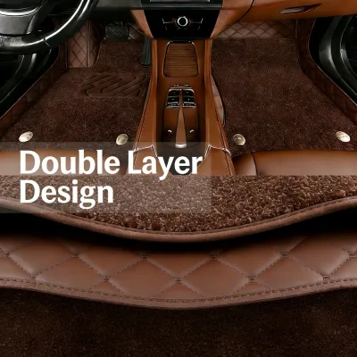 Tapis de voiture double couche en simili cuir – image 3