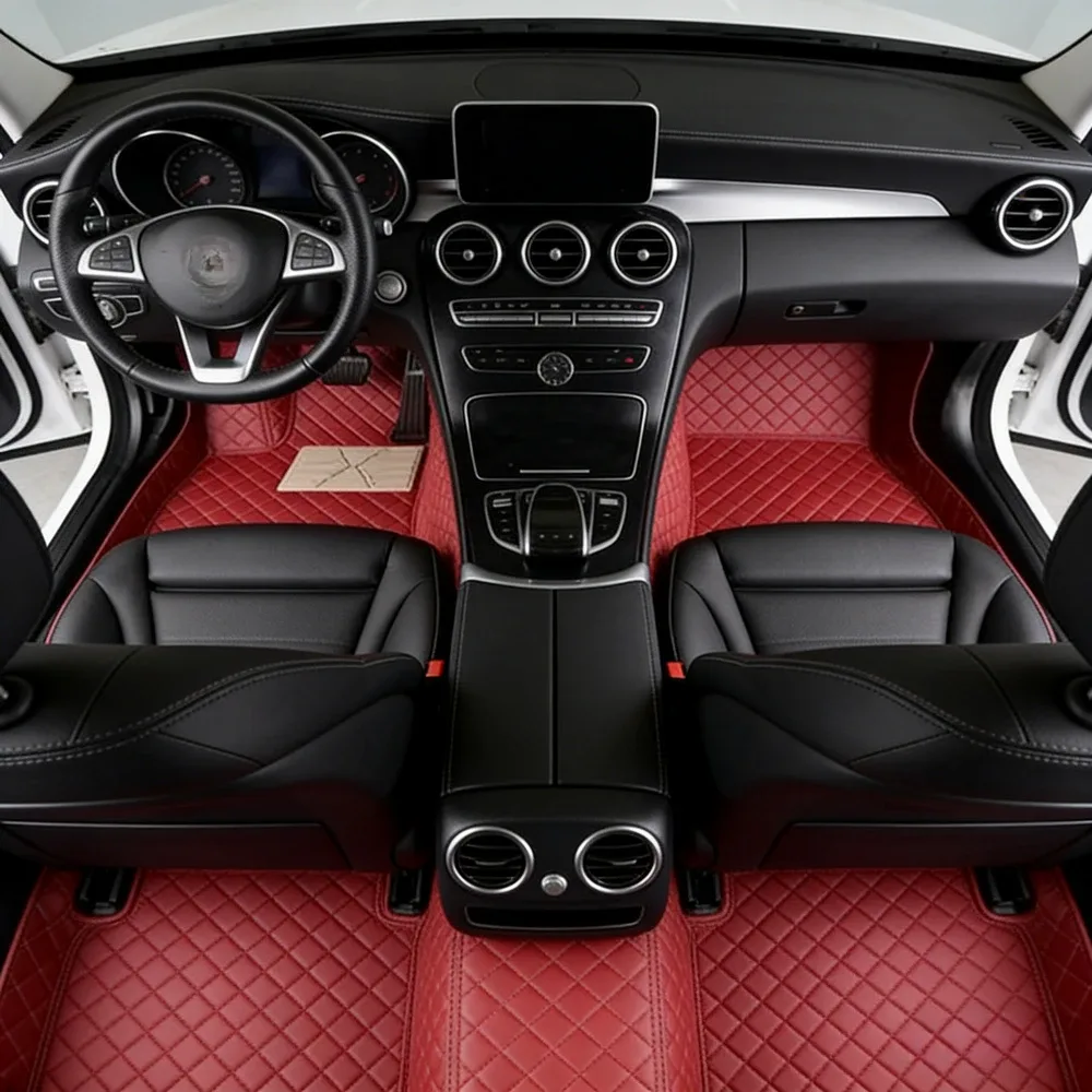 Tapis de voiture sur mesure en simili cuir rayé
