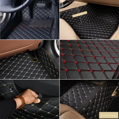 Tapis de voiture sur mesure en simili cuir rayé – image 3