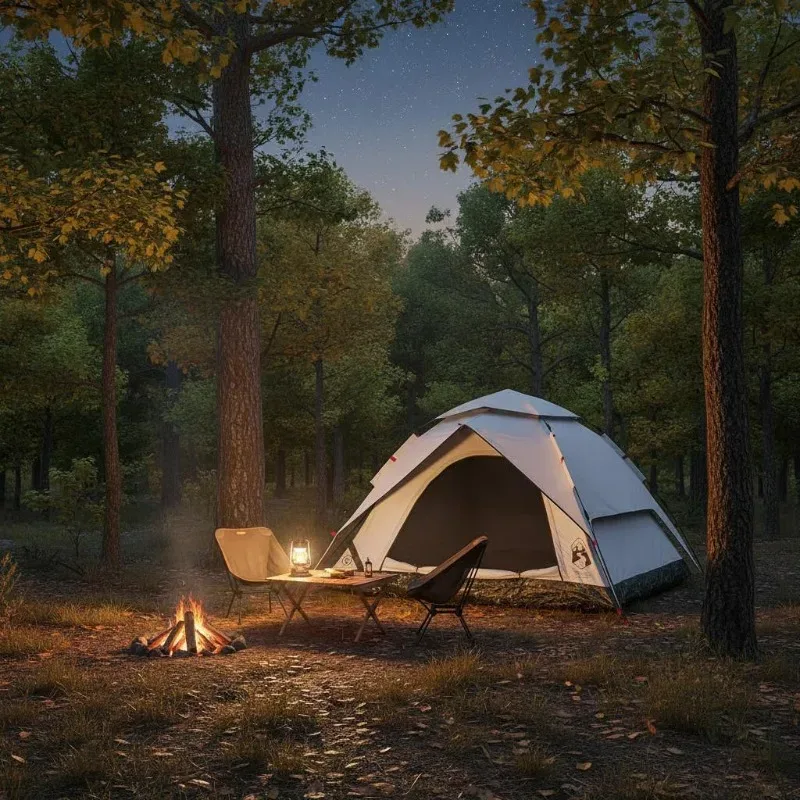 Tente de camping à dôme 4 personnes, polyester